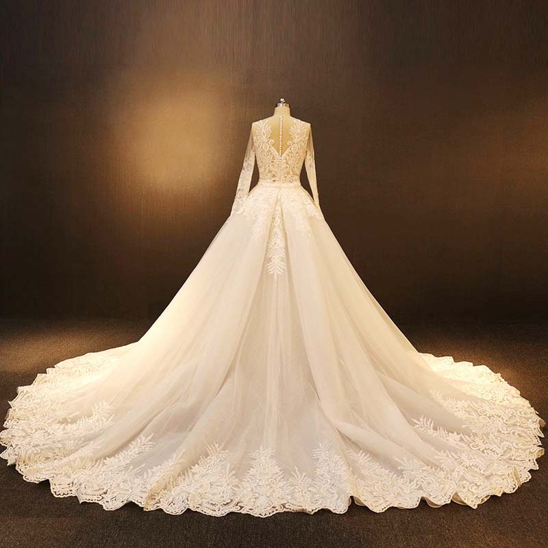 HMY Custom bridal gowns with sleeves company for wedding party-1