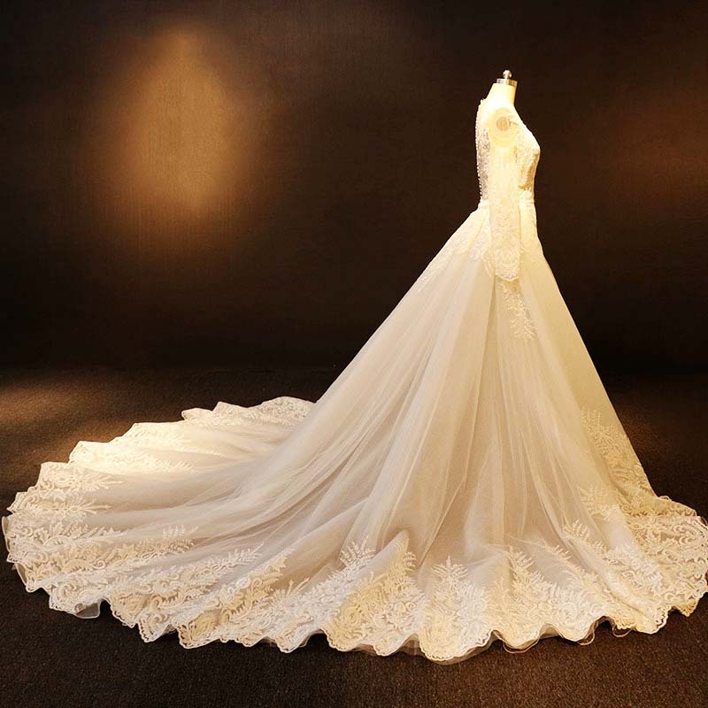 HMY Custom bridal gowns with sleeves company for wedding party-2