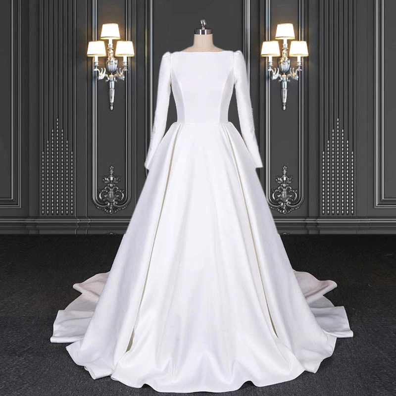 2020 ZZbridal mikado satin gown with Cathedral train