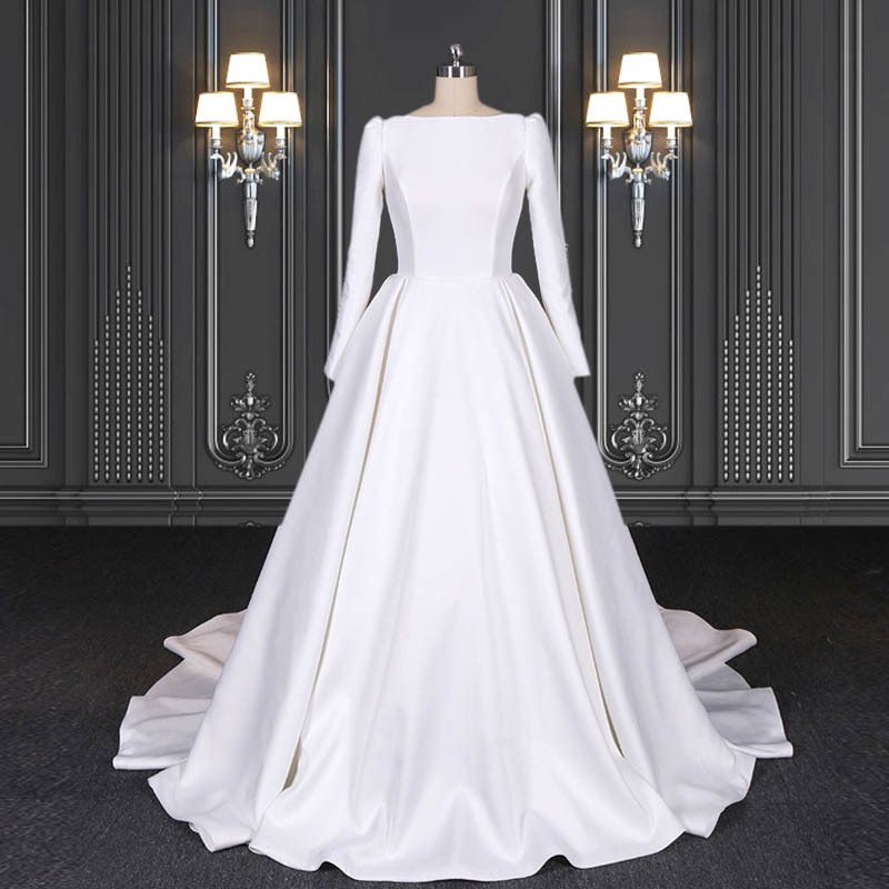 2020 ZZbridal mikado satin gown with Cathedral train