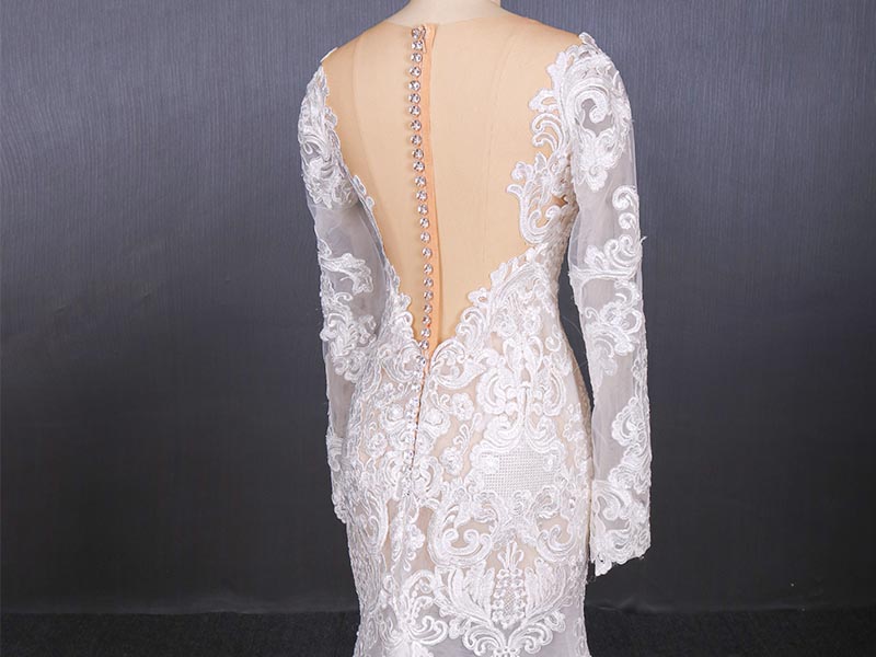 2020 Zzbridal Bohemia Lace Wedding Dress Mermaid Sheer Dress