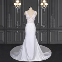 2020 ZZbridal plunge neckline boho style lace wedding dress