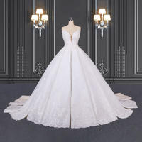 2020 ZZbridal Princess Lace Wedding Dress With Cathedral Train