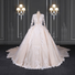 2020 ZZbridal pleated princess bridal gown with plunge-V neckline