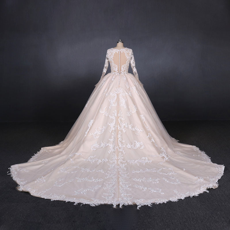 Latest white wedding gowns with sleeves manufacturers for wedding party-2