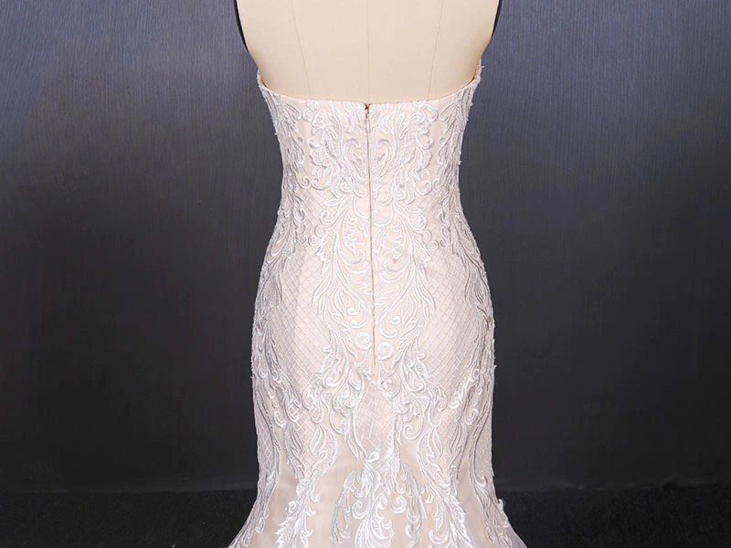 2020 Zzbridal Blush Mermaid Wedding Dresses Lace Bridal Dress