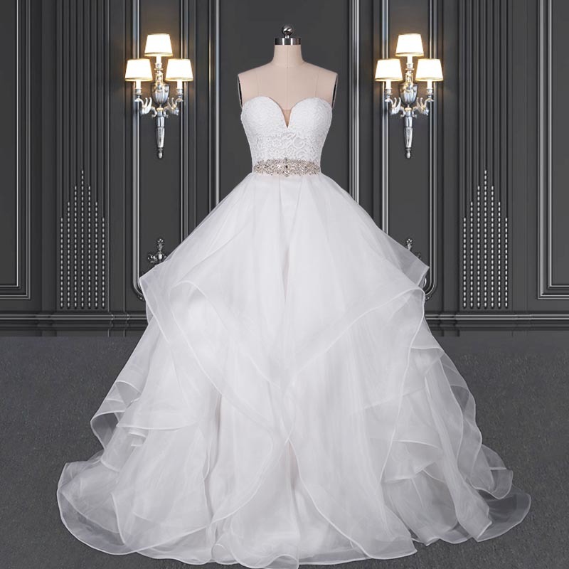 2020 ZZbridal strapless bridal dress with sweetheart neckline