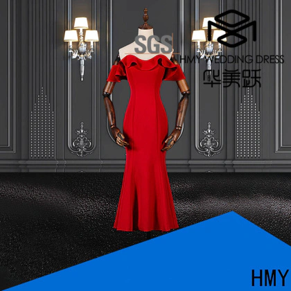 HMY long white evening gown for business for ladies