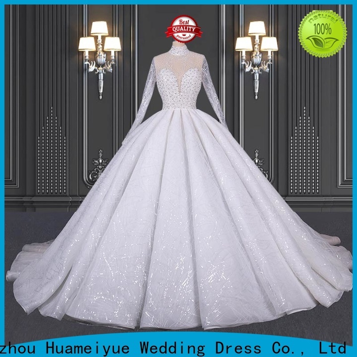 HMY white wedding gown online shopping for business for brides
