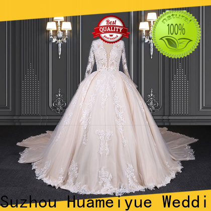 Latest white wedding gowns with sleeves manufacturers for wedding party