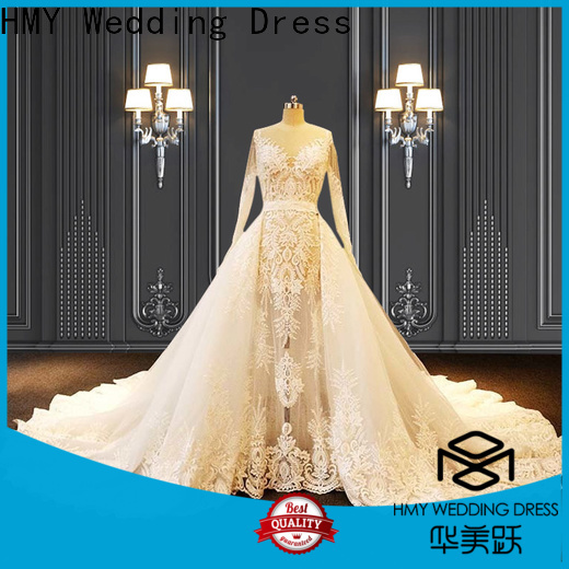 HMY Custom bridal gowns with sleeves company for wedding party