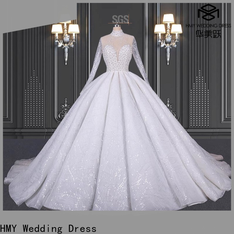 HMY Best bridal gowns with sleeves Supply for boutiques