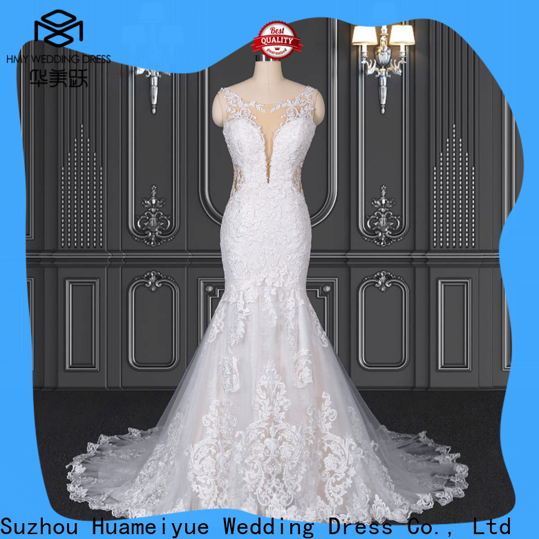 HMY Custom wedding gowns and prices Supply for brides