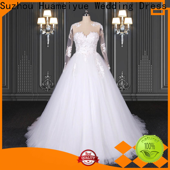 HMY New cheap white wedding dress factory for brides