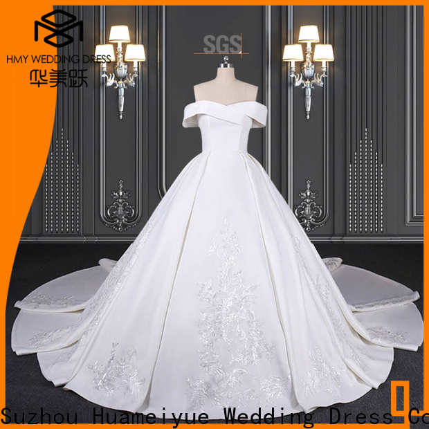 HMY cheap white wedding dress factory for wedding party