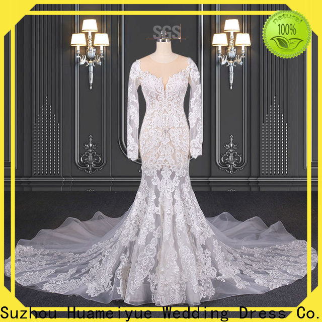 HMY long sleeve wedding dresses online company for brides