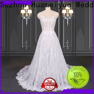 HMY long sleeve bohemian wedding dress factory for wholesalers